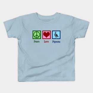 Peace Love Pigeons Kids T-Shirt